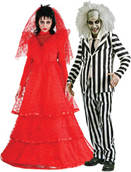 funny couples costumes, adult halloween costumes for couples. scary costumes for couples, beetlejuice couple costume